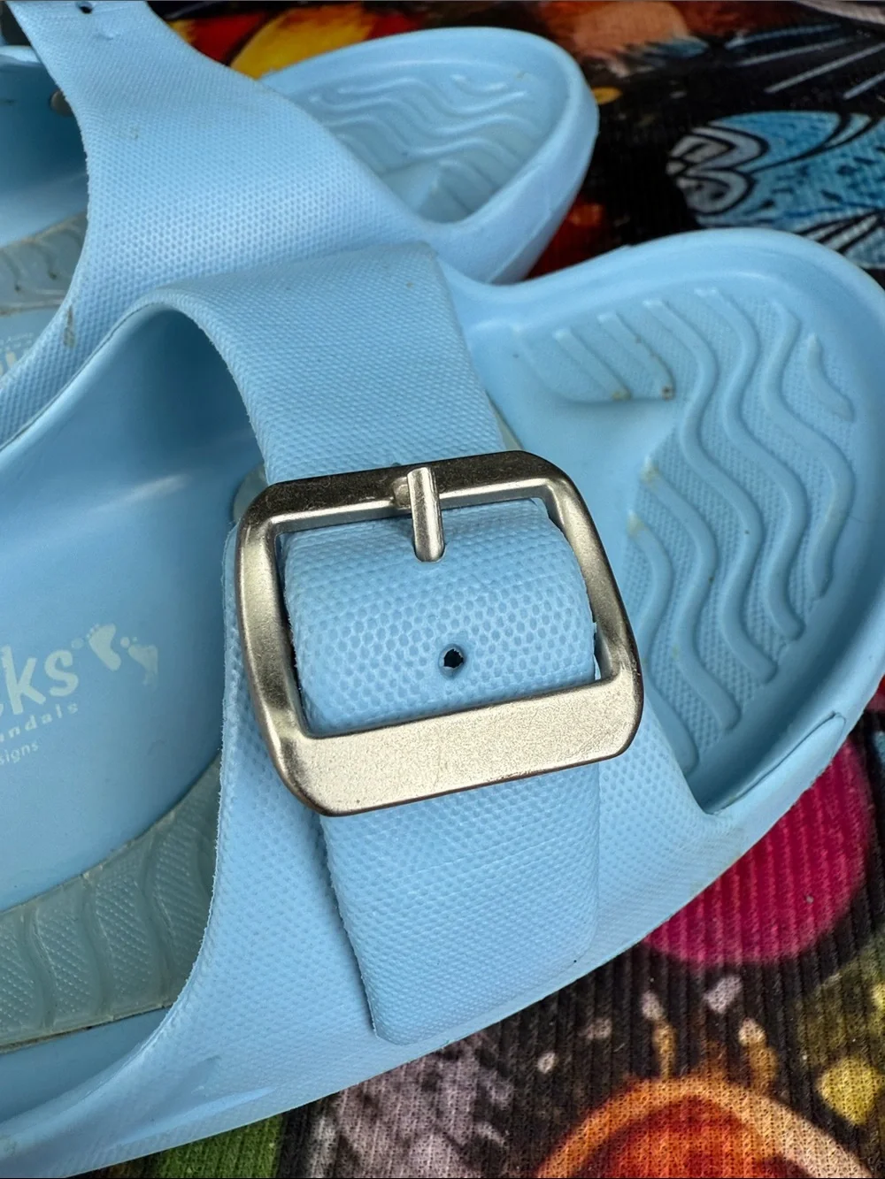 Cheeks Exercise Recovery Slides Sandals Powder Blue size 8 - Picture 6 of 9